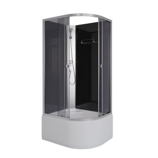 Душевая кабина Niagara Eco E110/80/40L/TN/BK 110x80 см профиль хром стекло тонированное