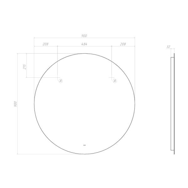 Зеркало с подсветкой Vigo Otti Classic 086 90 см