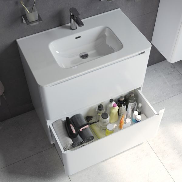 Напольная тумба с раковиной IDDIS Edifice EDI80WFi95K 80см белый
