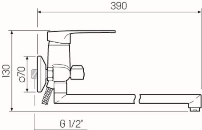 Смеситель для ванны с душем РМС SL52-006E-2 хром
