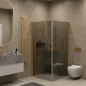 Душевой уголок на монопетле by Deonria U-90-89-6-G-G 90x89см золото/графит