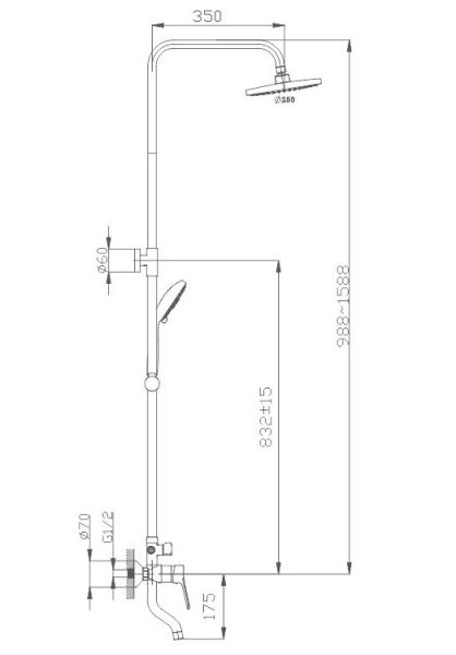 Душевая стойка Haiba HB2423 хром Душевая стойка Haiba HB2423 хром