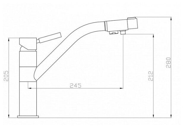 Смеситель для кухни ZORG Sanitary ZR 401 KF ЧЕРНЫЙМЕТАЛЛИК