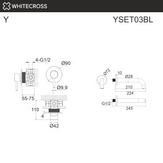 Встраиваемый смеситель для ванны WHITECROSS Y YSET03CR хром Встраиваемый смеситель для ванны WHITECROSS Y YSET03CR хром
