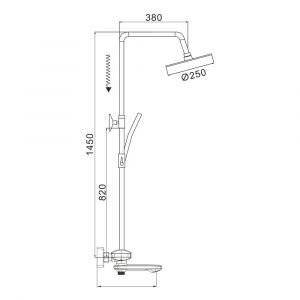 Душевая стойка Rose R3936C белый
