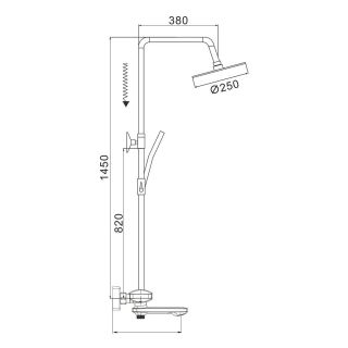 Душевая стойка Rose R3936C белый Душевая стойка Rose R3936C белый