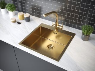 Мойка кухонная Paulmark Kroner PM215151-BG брашированное золото