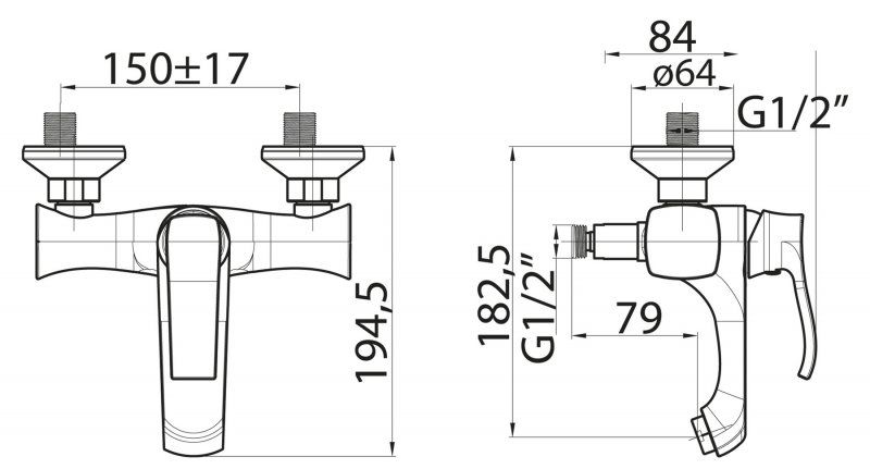 Смеситель для душа, хром Trula BelBagno TRU-ESDM-CRM