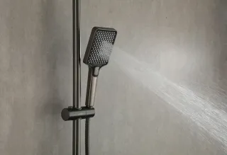 Душевая стойка Gappo G2491-9 с термостатом оружейная сталь