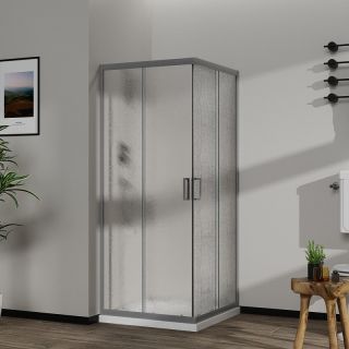 Душевой уголок Azario Paris AZ-R06-100-MGR-CHC 100x100 см профиль графит матовый стекло шиншилла