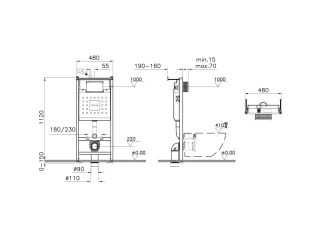 Инсталляция для подвесного унитаза VitrA V-Fix Core (Ви-Фикс Кор) 732-5810-01 без кнопки смыва