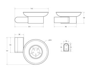Мыльница Cezares Вектор (Stylus) STYLUS-SODS-NOP чёрный матовый
