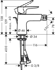 Смеситель для биде Hansgrohe Talis E 71720990
