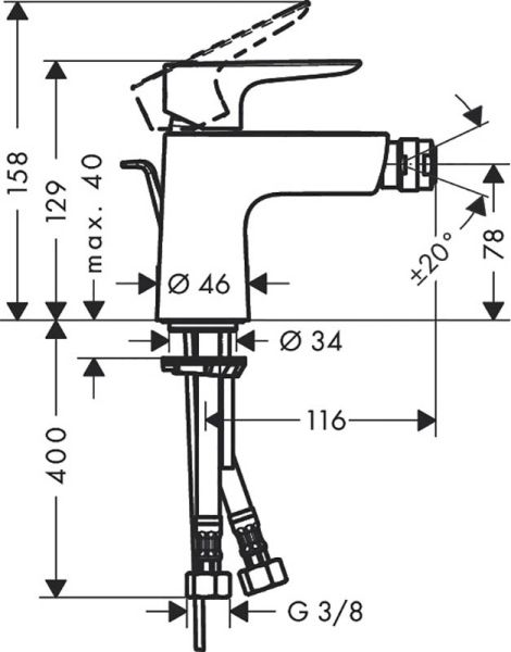 Смеситель для биде Hansgrohe Talis E 71720990