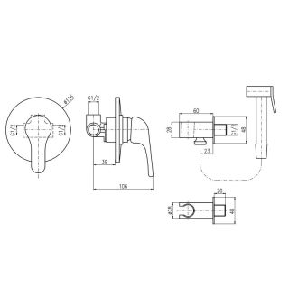 Гигиенический душ со смесителем Rav Slezak Sazava SA042/1 хром Гигиенический душ со смесителем Rav Slezak Sazava SA042/1 хром